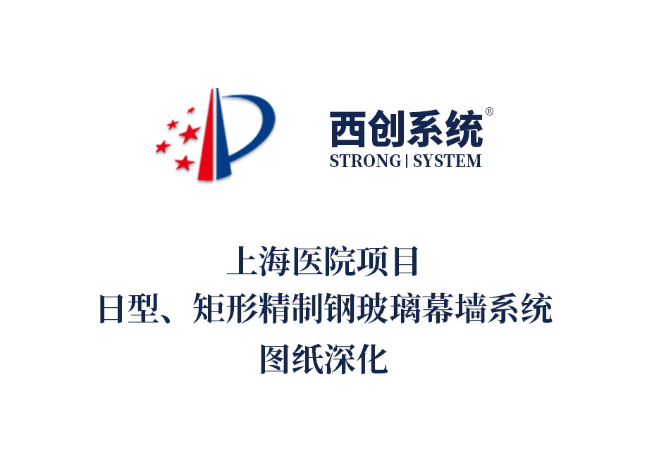 上海醫(yī)院項目日型、矩形精制鋼玻璃幕墻系統(tǒng)圖紙深化 - 西