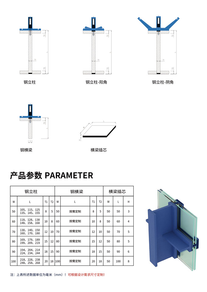 H型鋼幕墻系統(tǒng)(圖2)