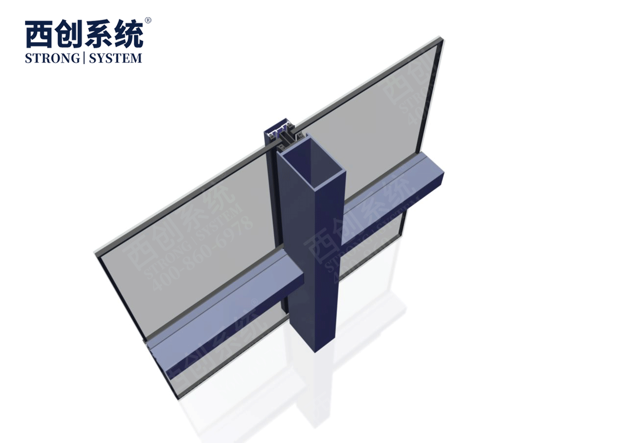 140mm×90mm×4mm×8mm江蘇蘇州項(xiàng)目對(duì)稱(chēng)等壁厚凹型直角鋼玻璃幕墻系統(tǒng)——西創(chuàng)系統(tǒng)(圖6)