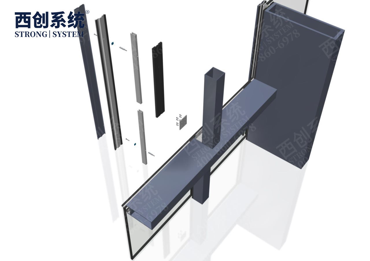 上海舊樓改造項目高層橫向大跨度矩形凹型精制鋼玻璃幕墻——西創(chuàng)系統(tǒng)(圖16)