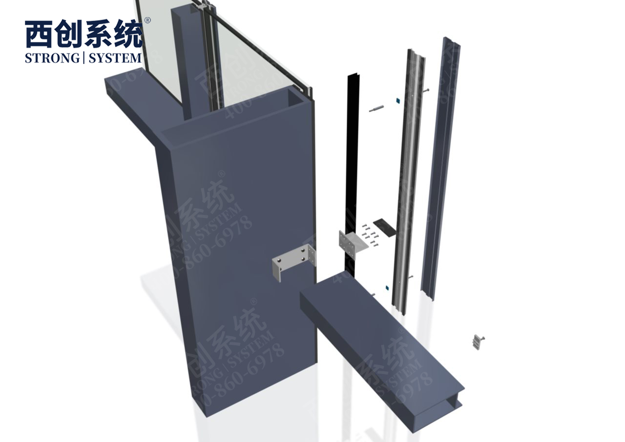 上海舊樓改造項目高層橫向大跨度矩形凹型精制鋼玻璃幕墻——西創(chuàng)系統(tǒng)(圖18)